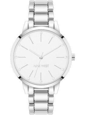 Women's Silver Crystal Accented Adjustable Bracelet Dress Stylish Wrist Watches